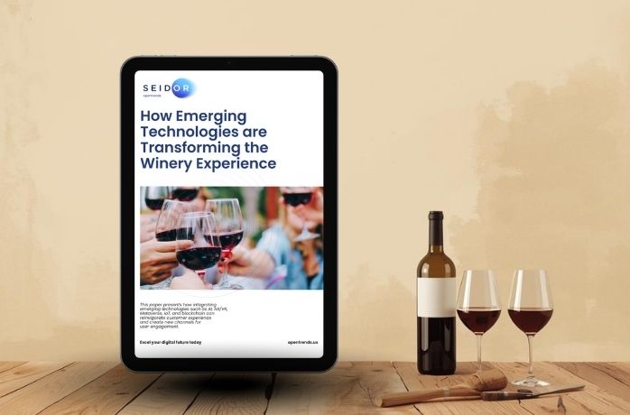 winery emerging tech white paper tablet mock up by SEIDOR opentrends