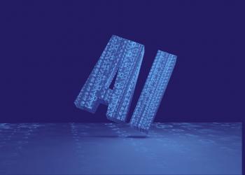 AI concept on a dark blue background