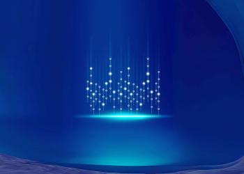 Futuristic technology concept in blue tone colors