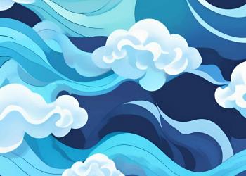 a gradient of blue hues, transitioning from a darker navy blue to a lighter turquoise. The colors are arranged in swirling, abstract patterns that resemble flowing water or clouds