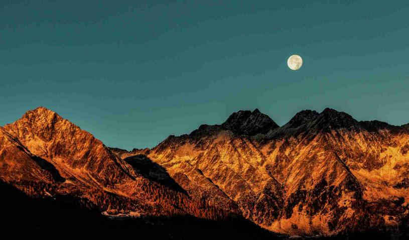 Grand Canyon with moon