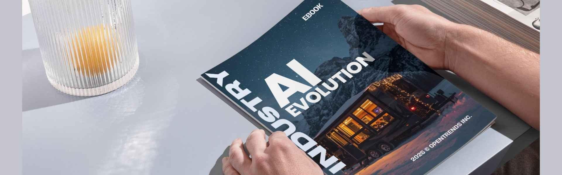 hand opening an ebook on the table