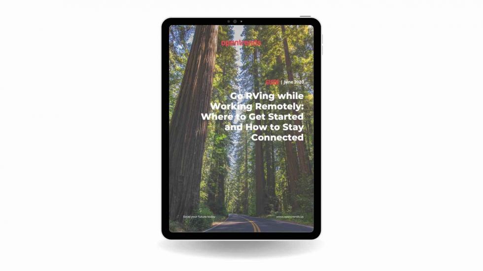 RV guide for newcomers displayed on smart tablet