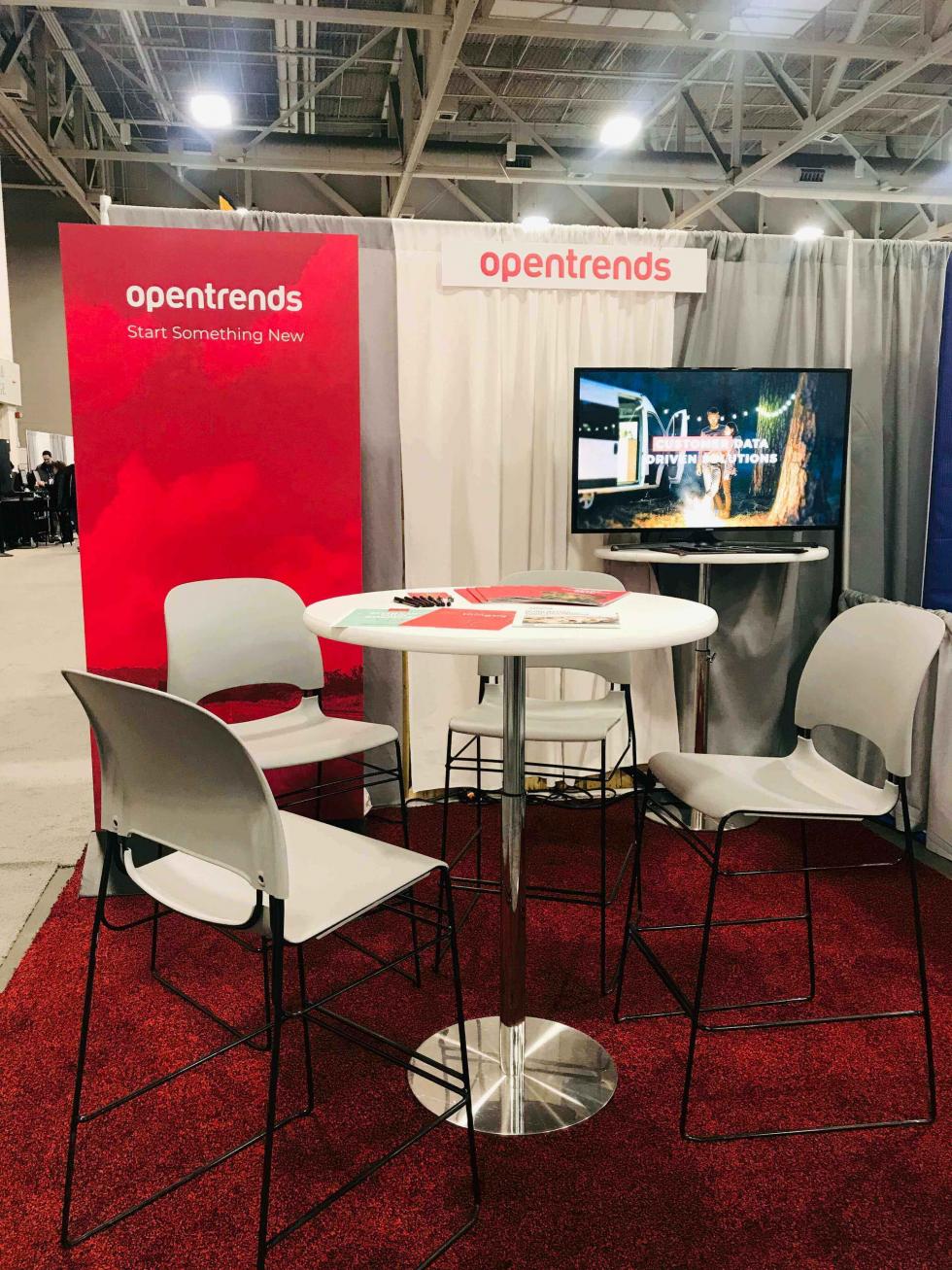 Opentrends RVX booth stand where meetings happen