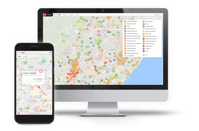 Sentilo platform visualization mockup by Opentrends