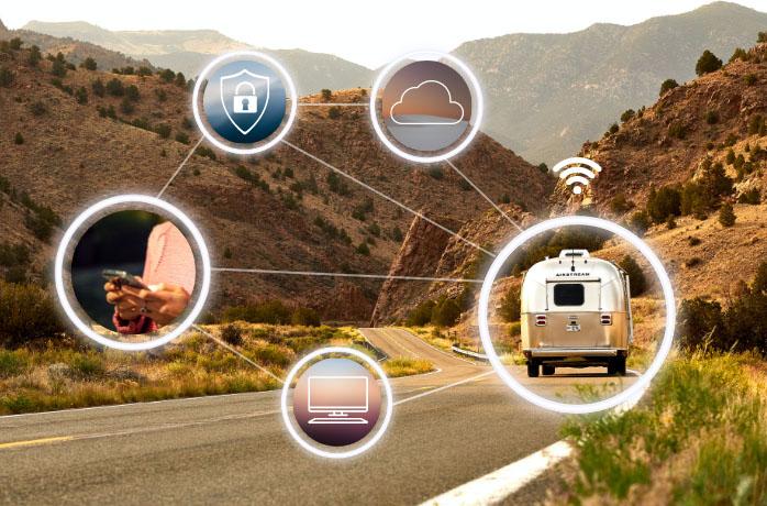 connected Airstream RV mockup