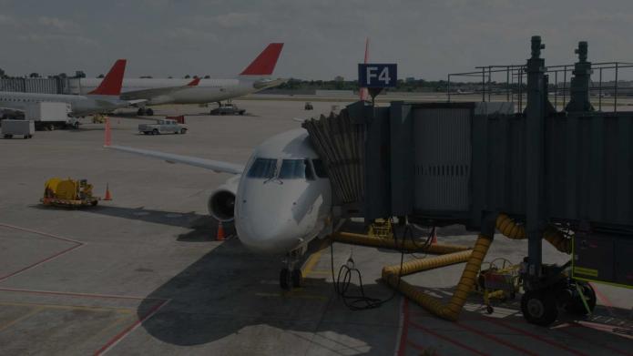 airplane attached to a PBB