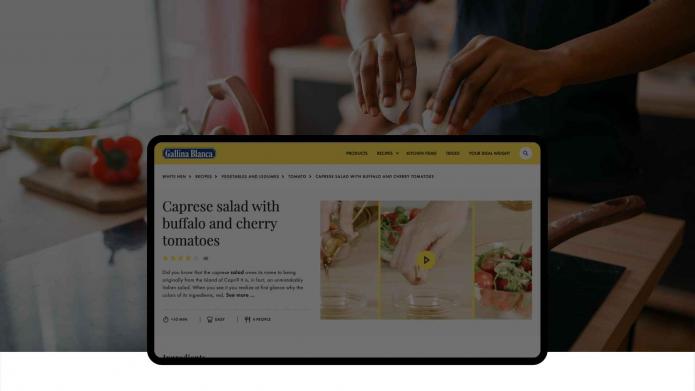 image of tablet with recipe